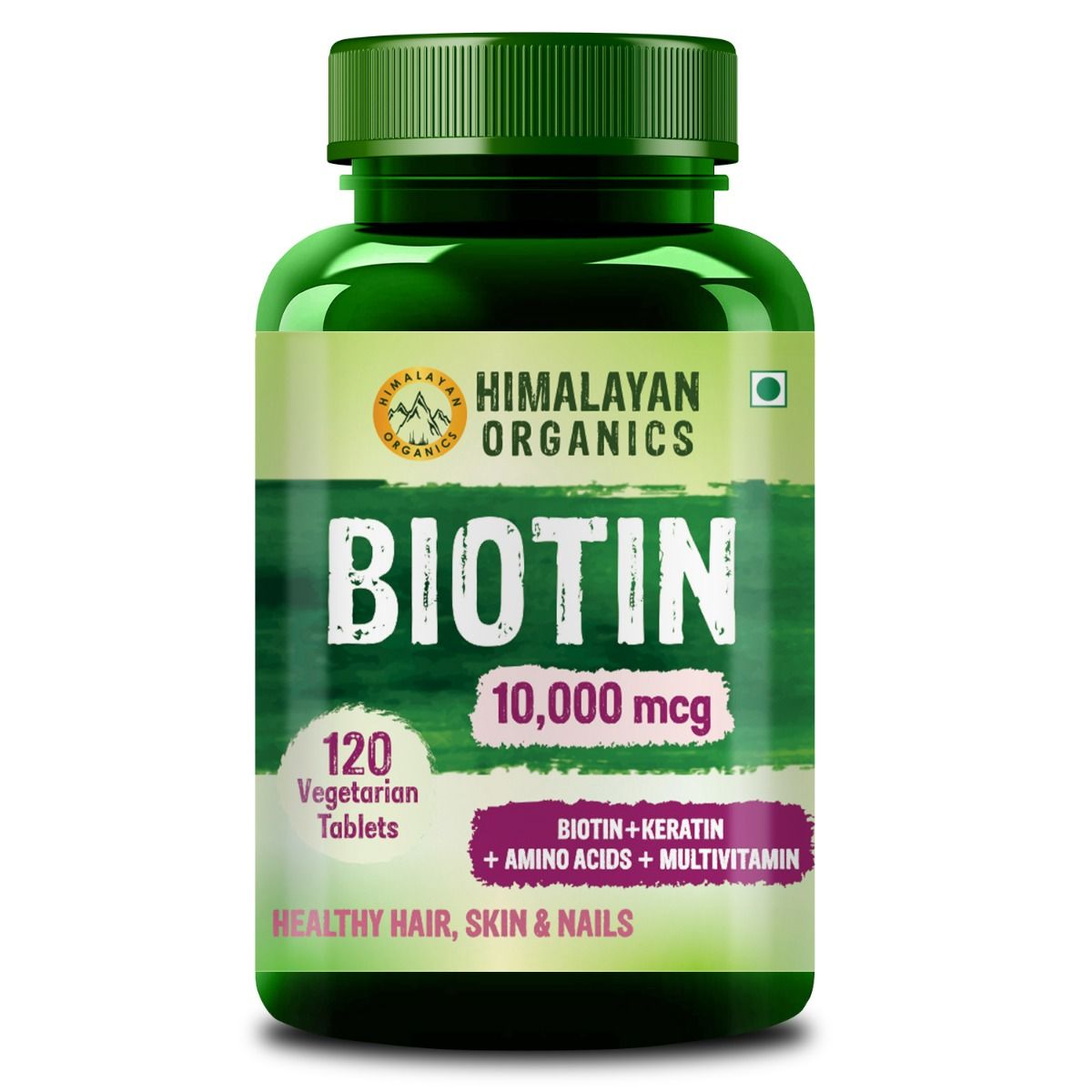 Buy Himalayan Organics Biotin 10000 mcg with Keratin+Amino Acids+Multivitamin, 120 Tablets Online