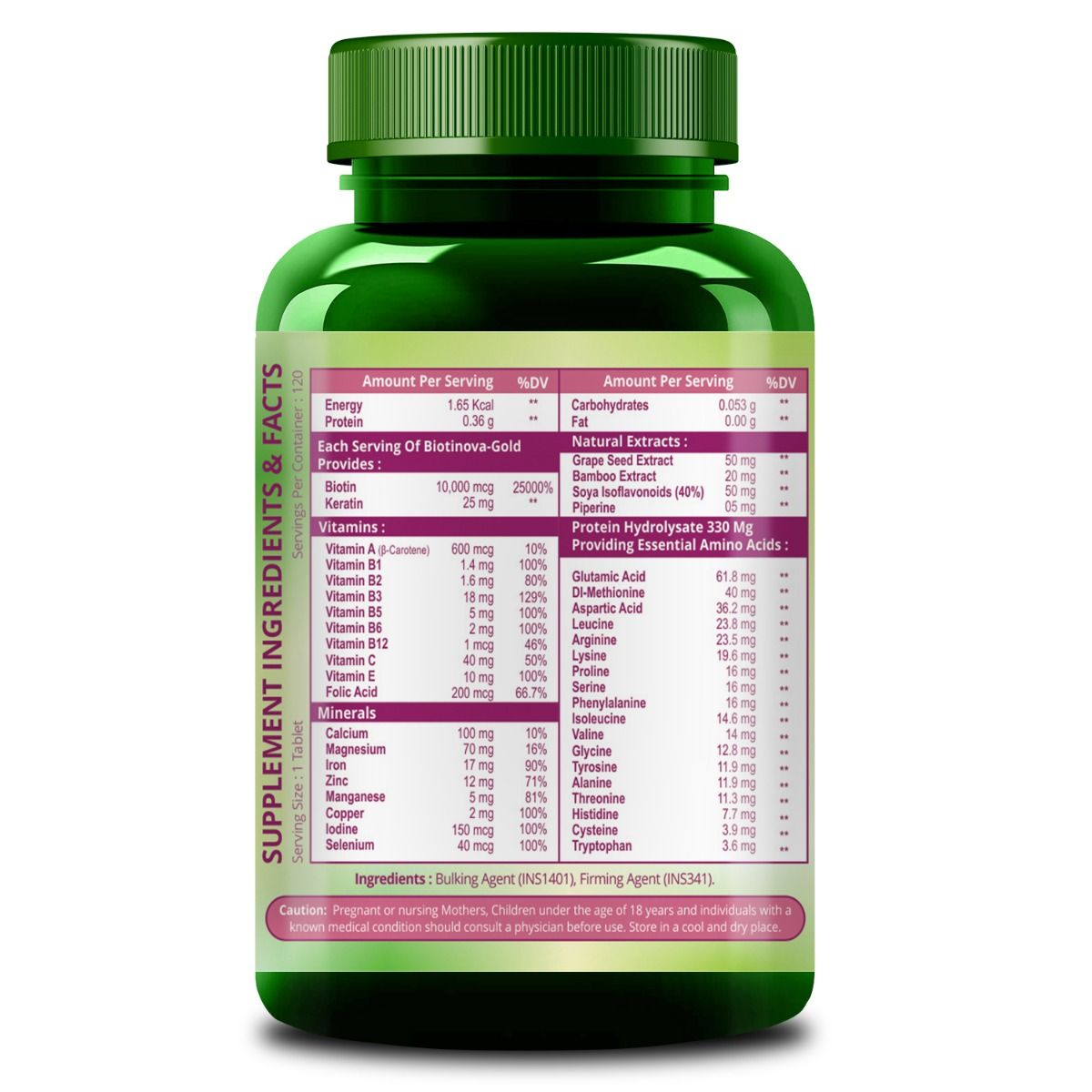 Himalayan Organics Biotin 10000 mcg with Keratin+Amino Acids+Multivitamin, 120 Tablets, Pack of 1 