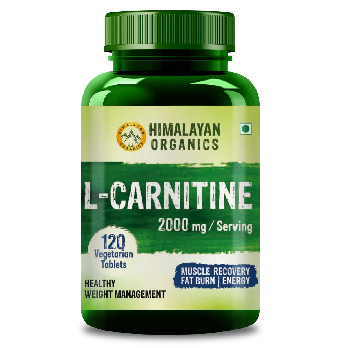 Himalayan Organics L-Carnitine 2000 mg, 120 Tablets, Pack of 1 
