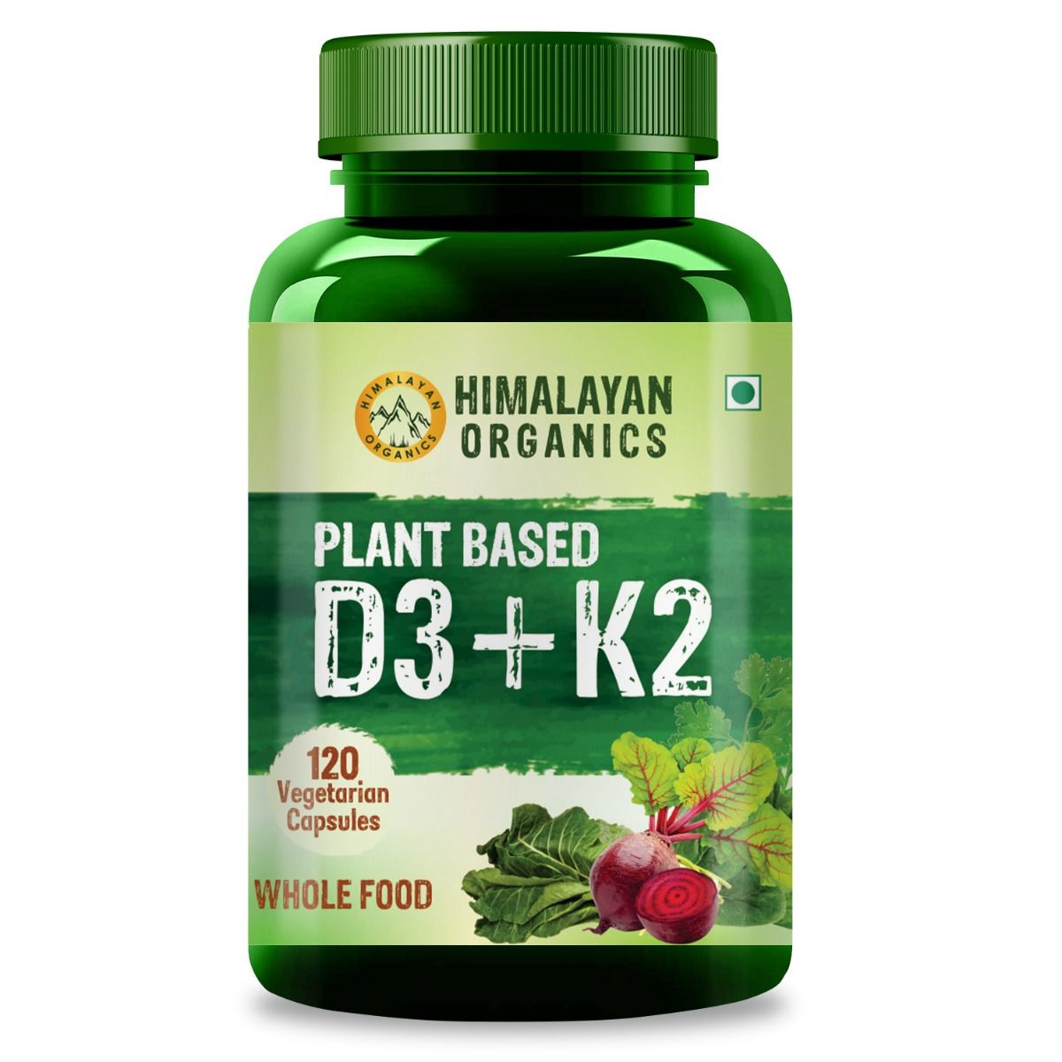 Himalayan Organics Plant Based D3+K2, 120 Capsules, Pack of 1 