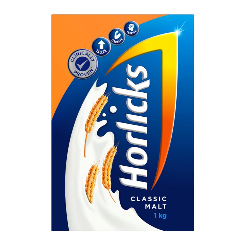 Horlicks Classic Malt Flavoured Health & Nutrition Drink, 1 kg Refill Pack, Pack of 1 