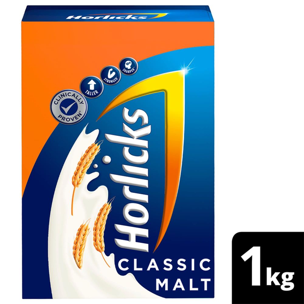 Horlicks Classic Malt Flavoured Health & Nutrition Drink, 1 kg Refill Pack, Pack of 1 