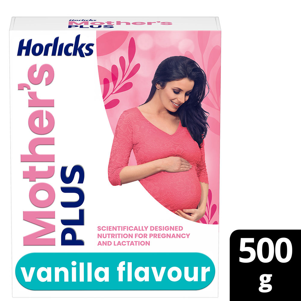 Horlicks Mother's Plus Vanilla Flavour Health & Nutrition Drink, 500 gm Refill Pack, Pack of 1 