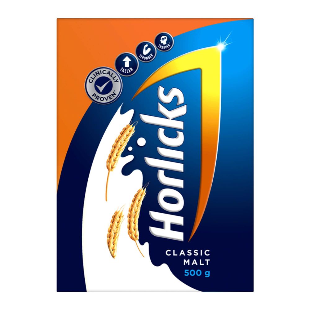 Horlicks Classic Malt Flavoured Health & Nutrition Drink, 500 gm Refill Pack, Pack of 1 