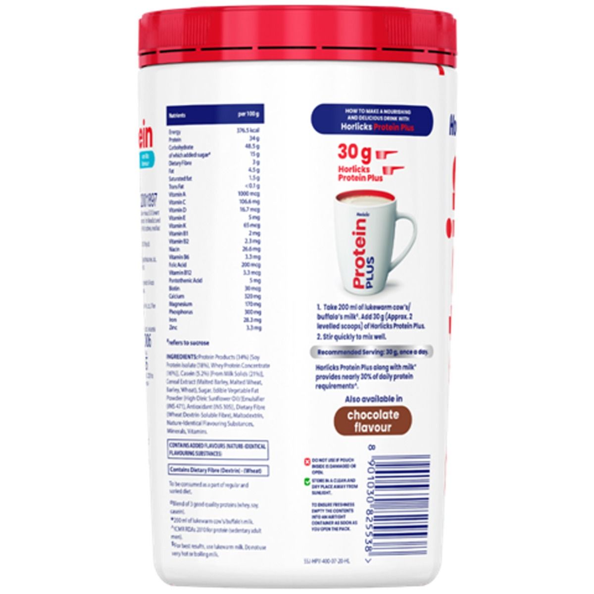 Horlicks Protein+ Vanilla Flavoured Health and Nutrition Drink, 400 gm Jar, Pack of 1 