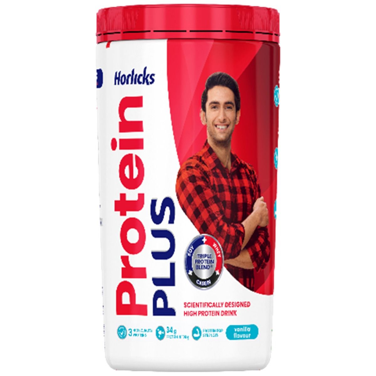 Horlicks Protein+ Vanilla Flavoured Health and Nutrition Drink, 400 gm Jar, Pack of 1 