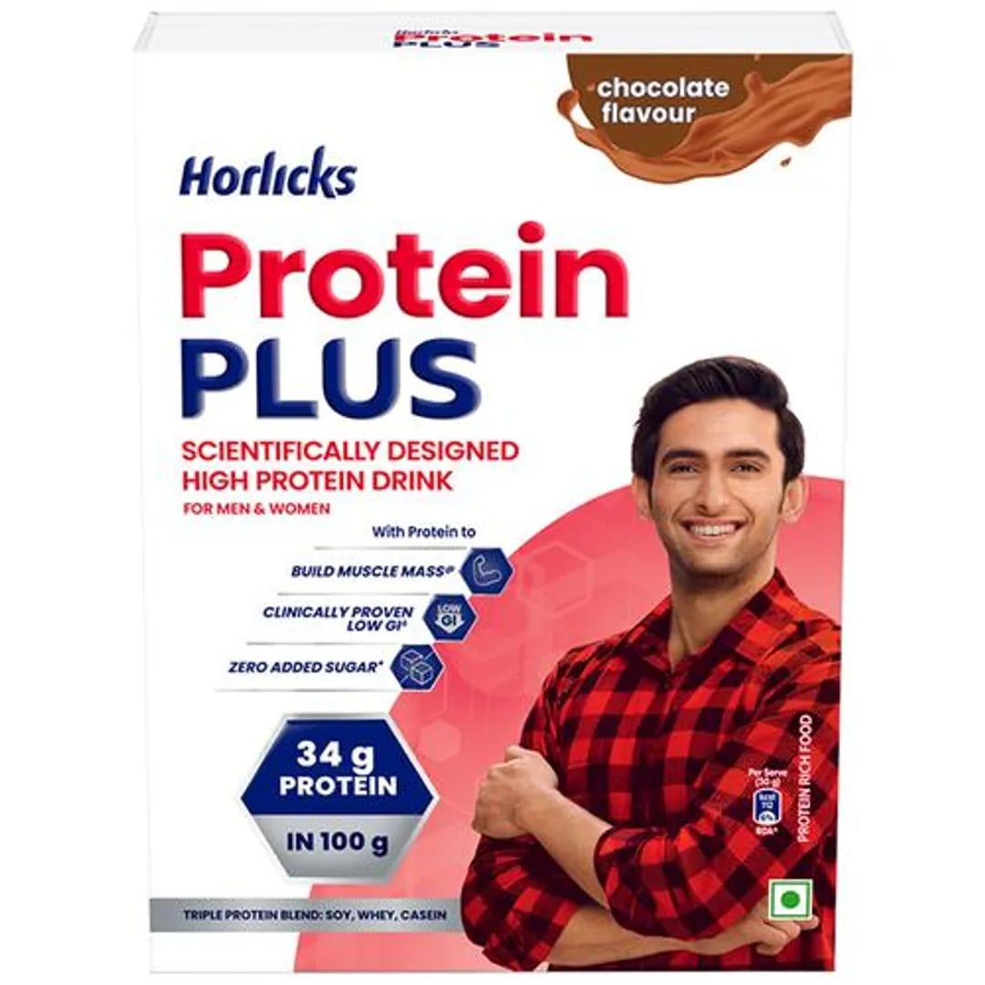 Buy Horlicks Protein Plus Chocolate Flavour Nutrition Drink Powder, 400 gm Online
