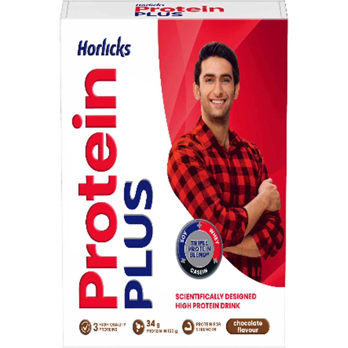 Horlicks Protein+ Chocolate Flavoured Health and Nutrition Drink, 200 gm Refill Pack, Pack of 1 