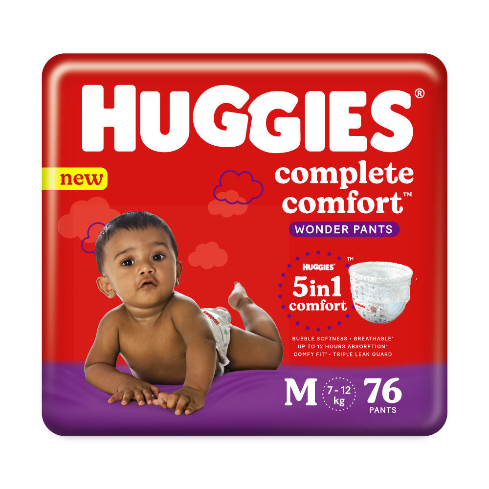 Huggies Complete Comfort Wonder Baby Diaper Pants Medium, 76 Count, Pack of 1 