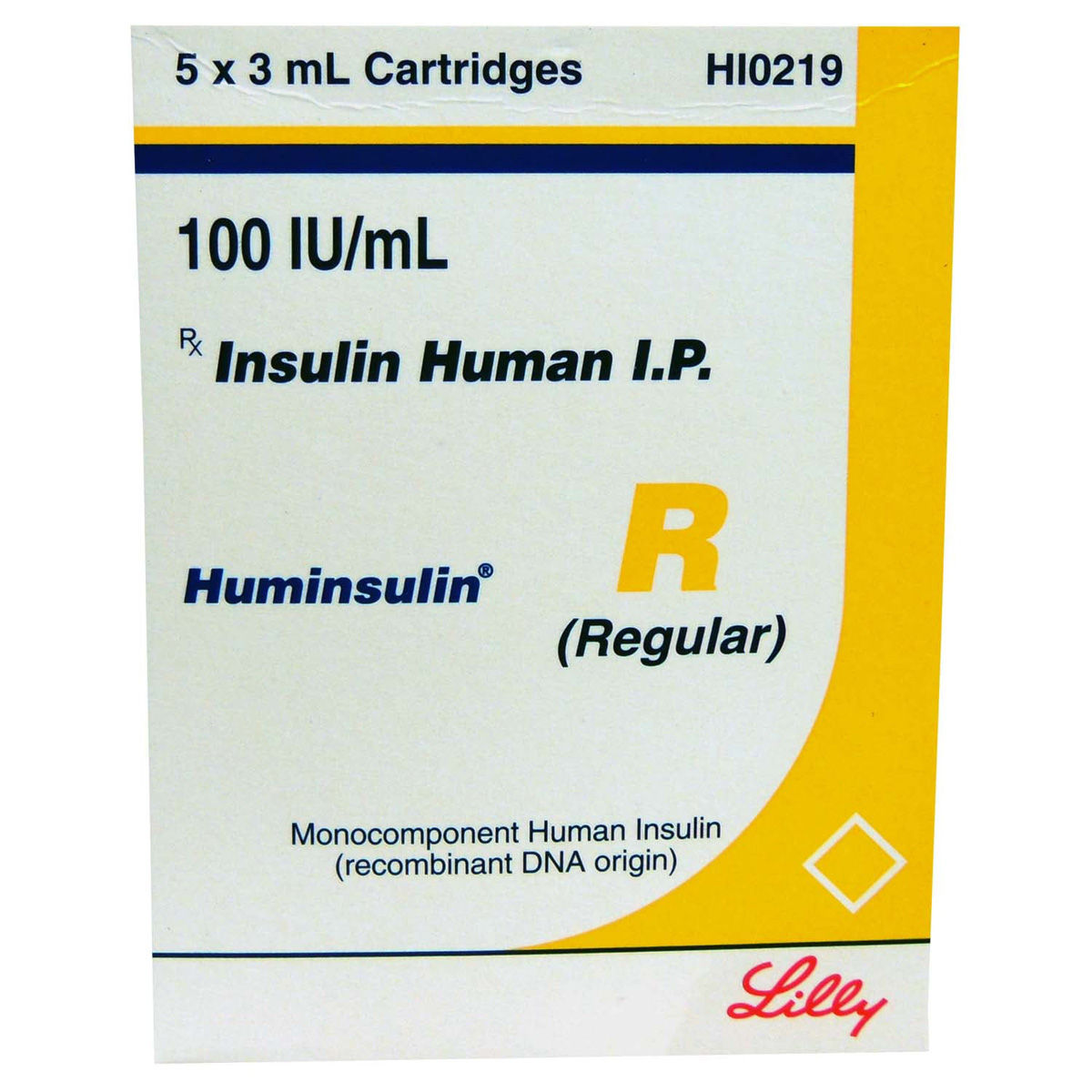 Huminsulin R 100IU/ml Cartridge 5 x 3 ml, Pack of 5 INJECTIONS