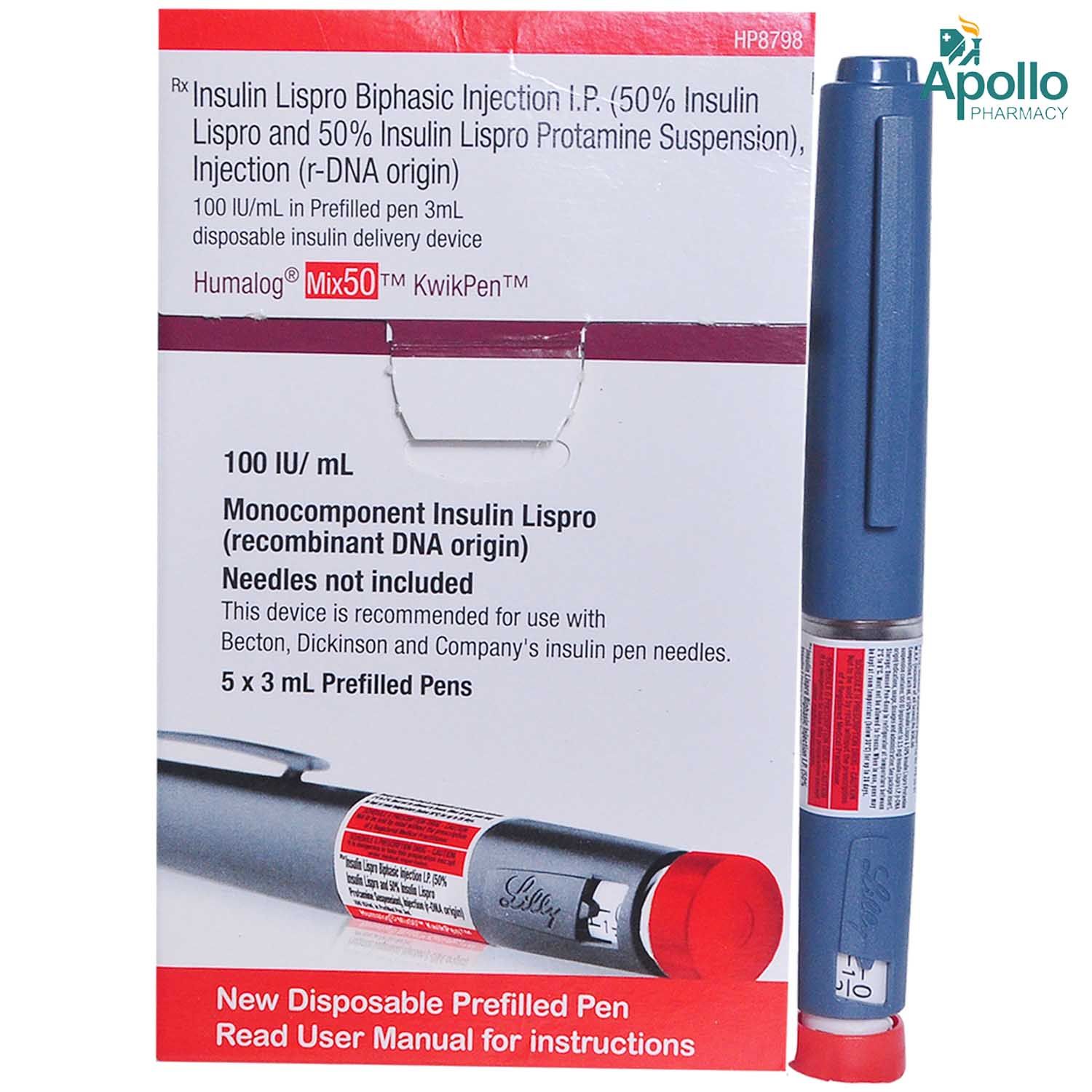 Humalog Mix 50 Kwikpen 100IU/ml Price, Uses, Side Effects, Composition ...