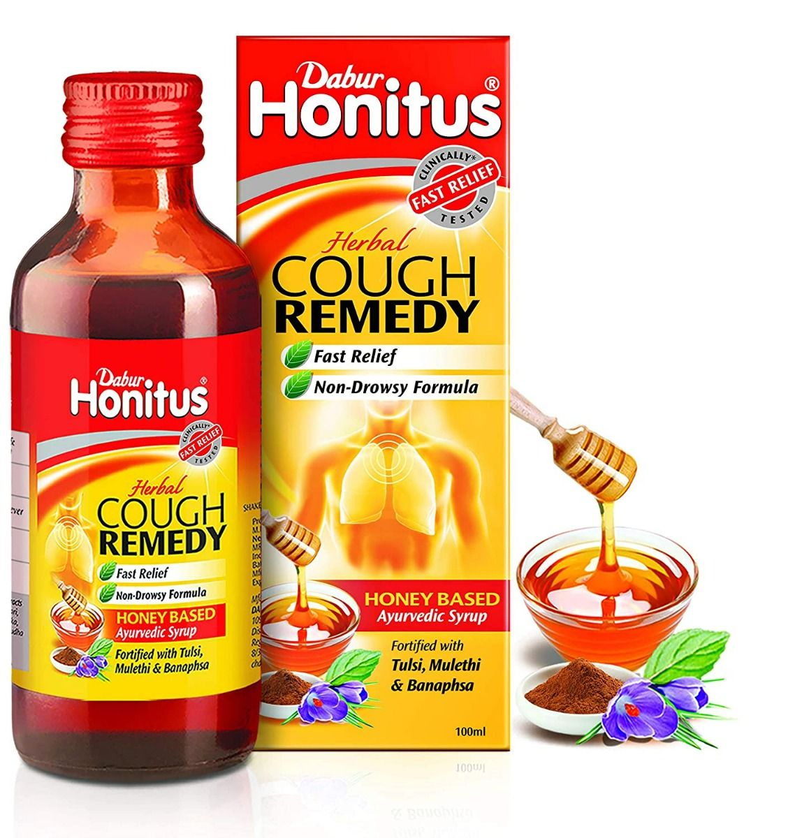 Dabur Honitus Herbal Cough Remedy Syrup, 100 ml Price, Uses, Side