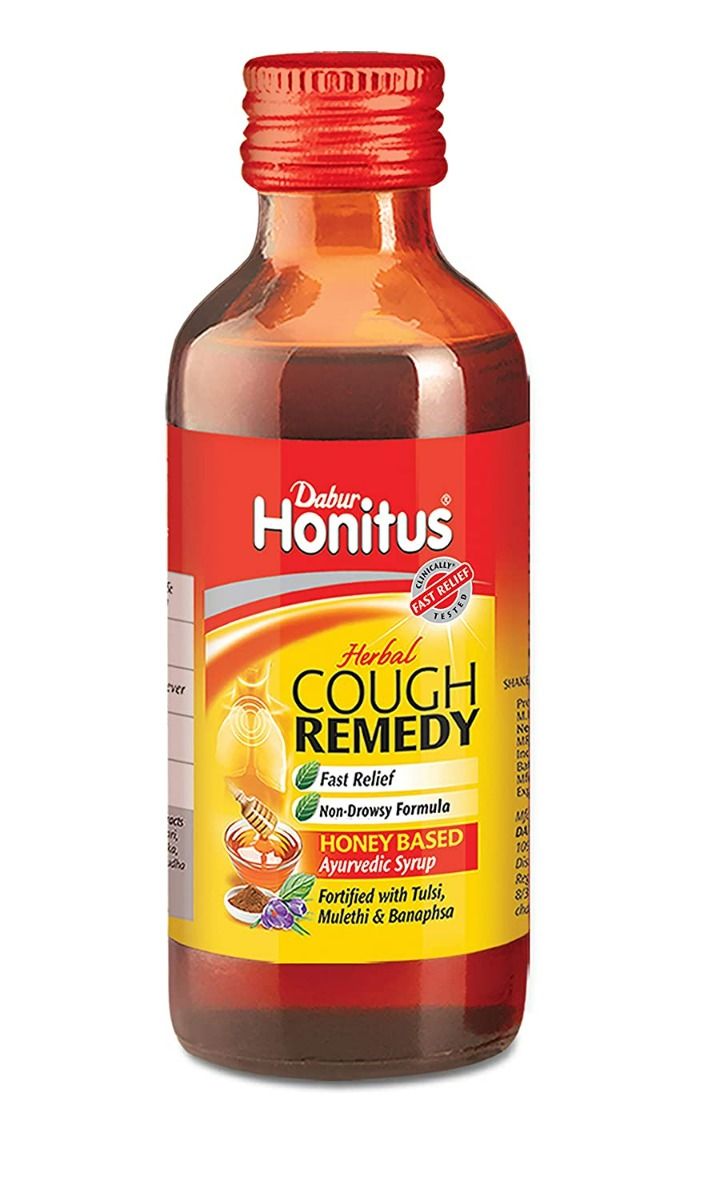 Dabur Honitus Herbal Cough Remedy Syrup, 100 ml, Pack of 1 