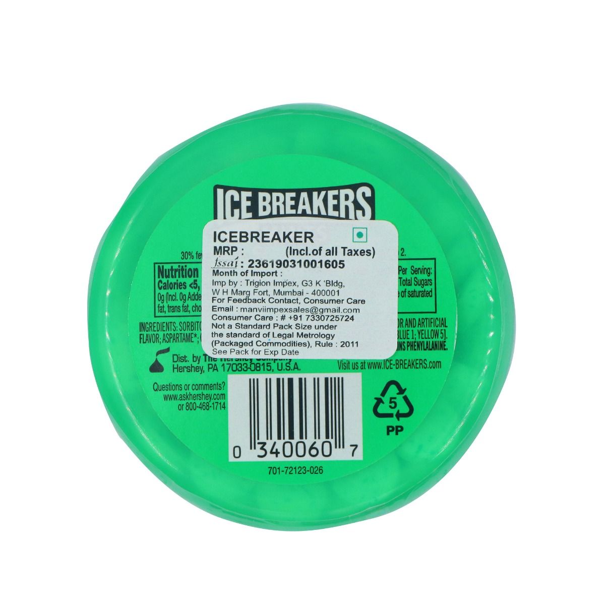 Ice Breaker Sugarfree Spearmint 42G, Pack of 1 