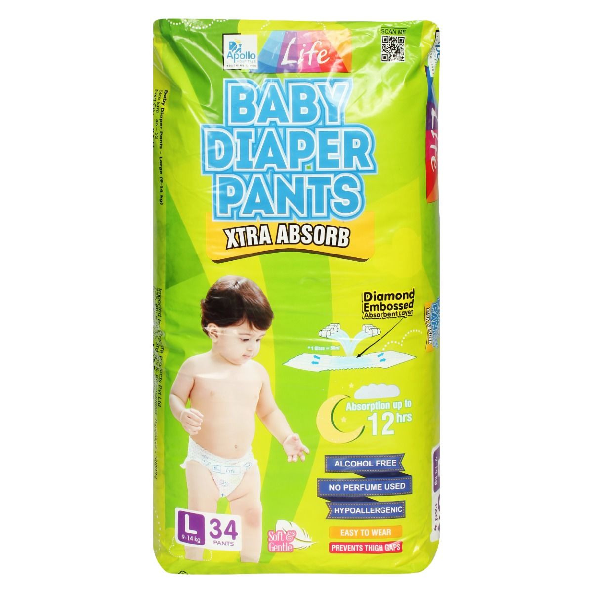 Buy Apollo Life Baby Diaper Pants Large, 34 Count Online