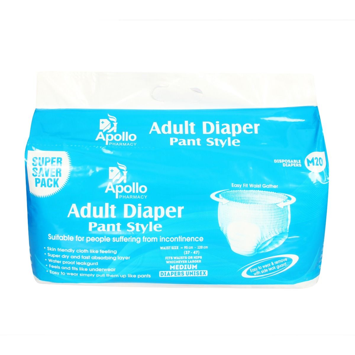 Buy Apollo Life Adult Diaper Pants Medium, 20 Count Online