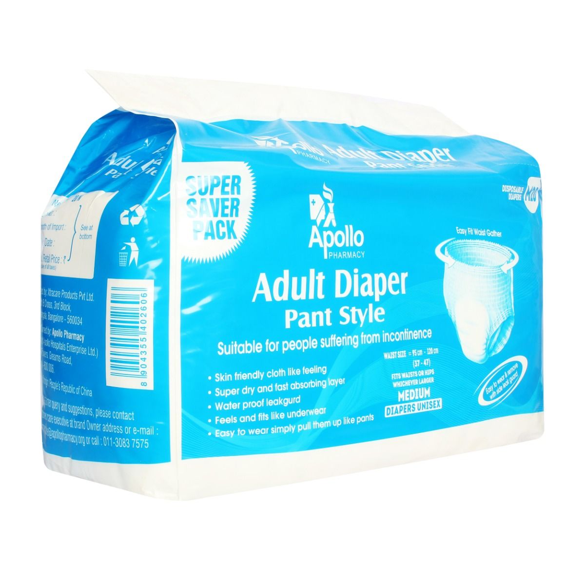 Apollo Life Adult Diaper Pants Medium, 20 Count, Pack of 1 