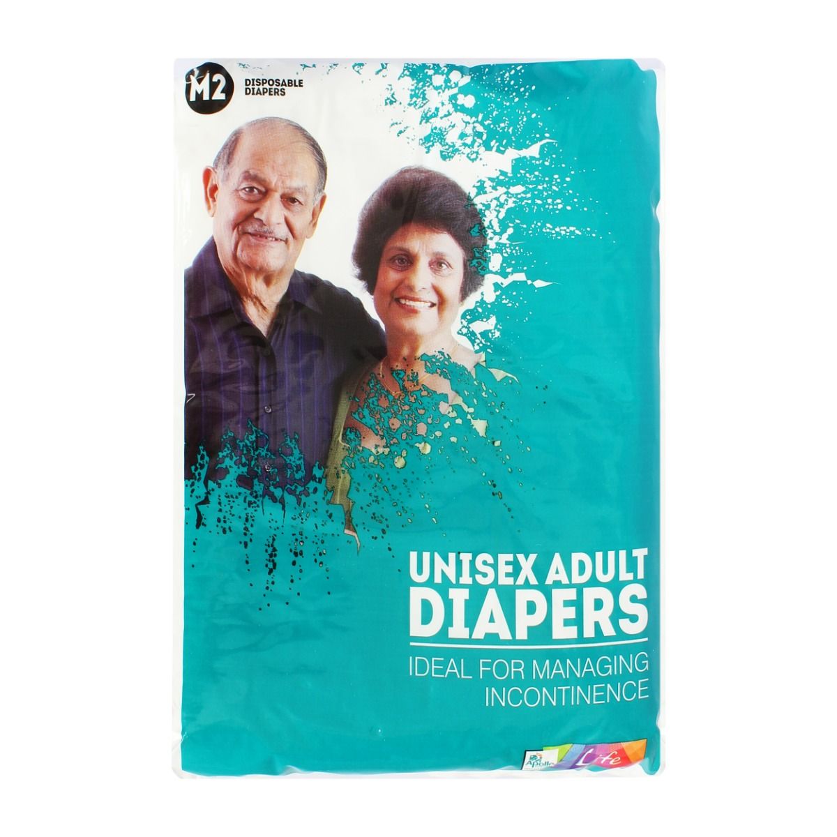 Apollo Life Unisex Adult Diapers Medium, 2 Count, Pack of 1 