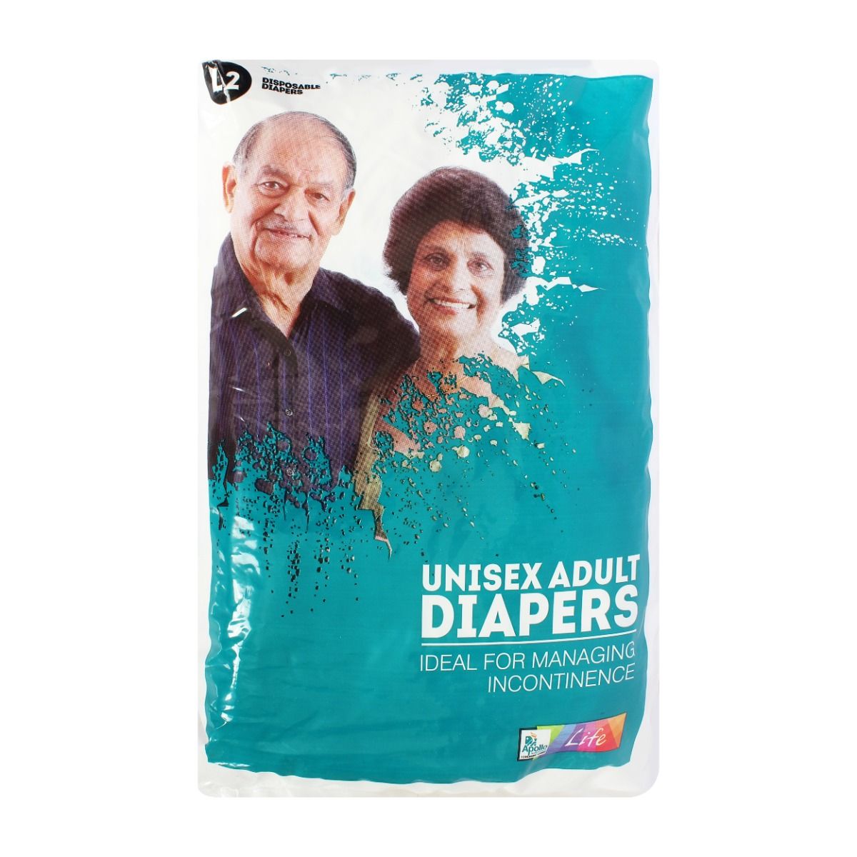 Apollo Life Unisex Adult Diapers Large, 2 Count, Pack of 1 