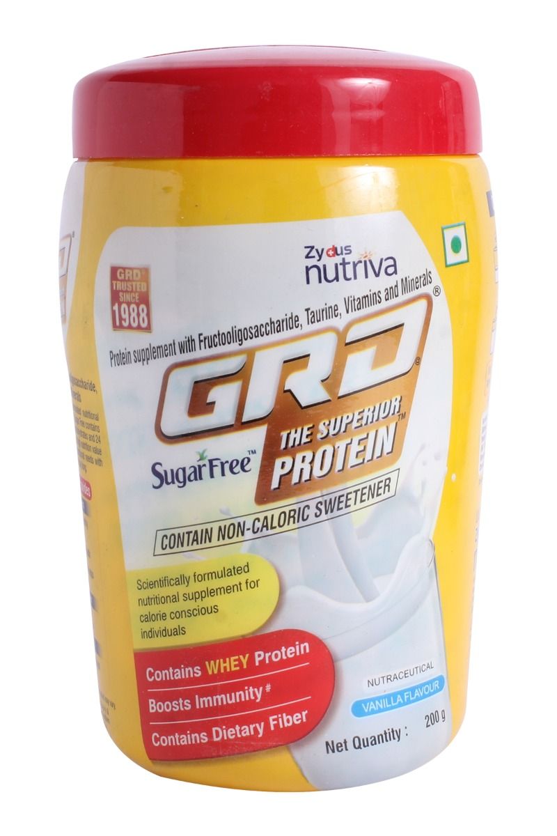 Buy Grd Sugar Free Vanilla Flavoured Powder, 200 gm Jar Online