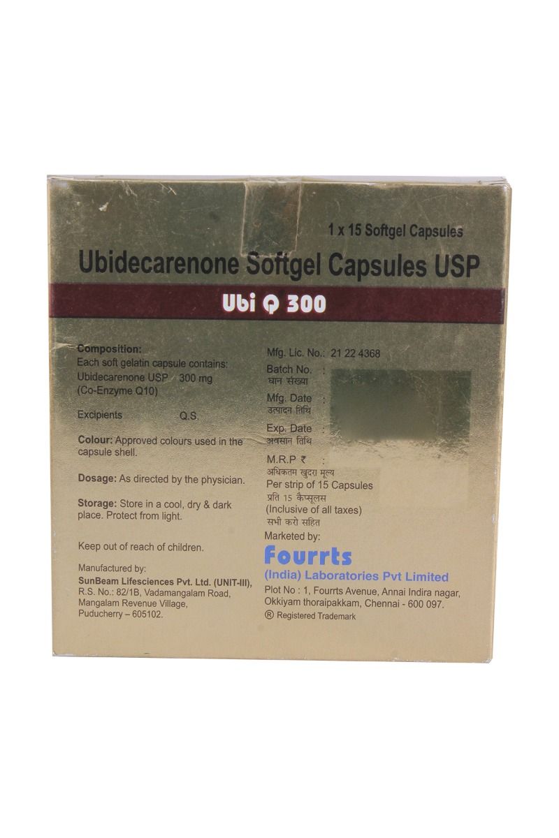 Ubi Q 300 Capsule 10's Price, Uses, Side Effects, Composition Apollo