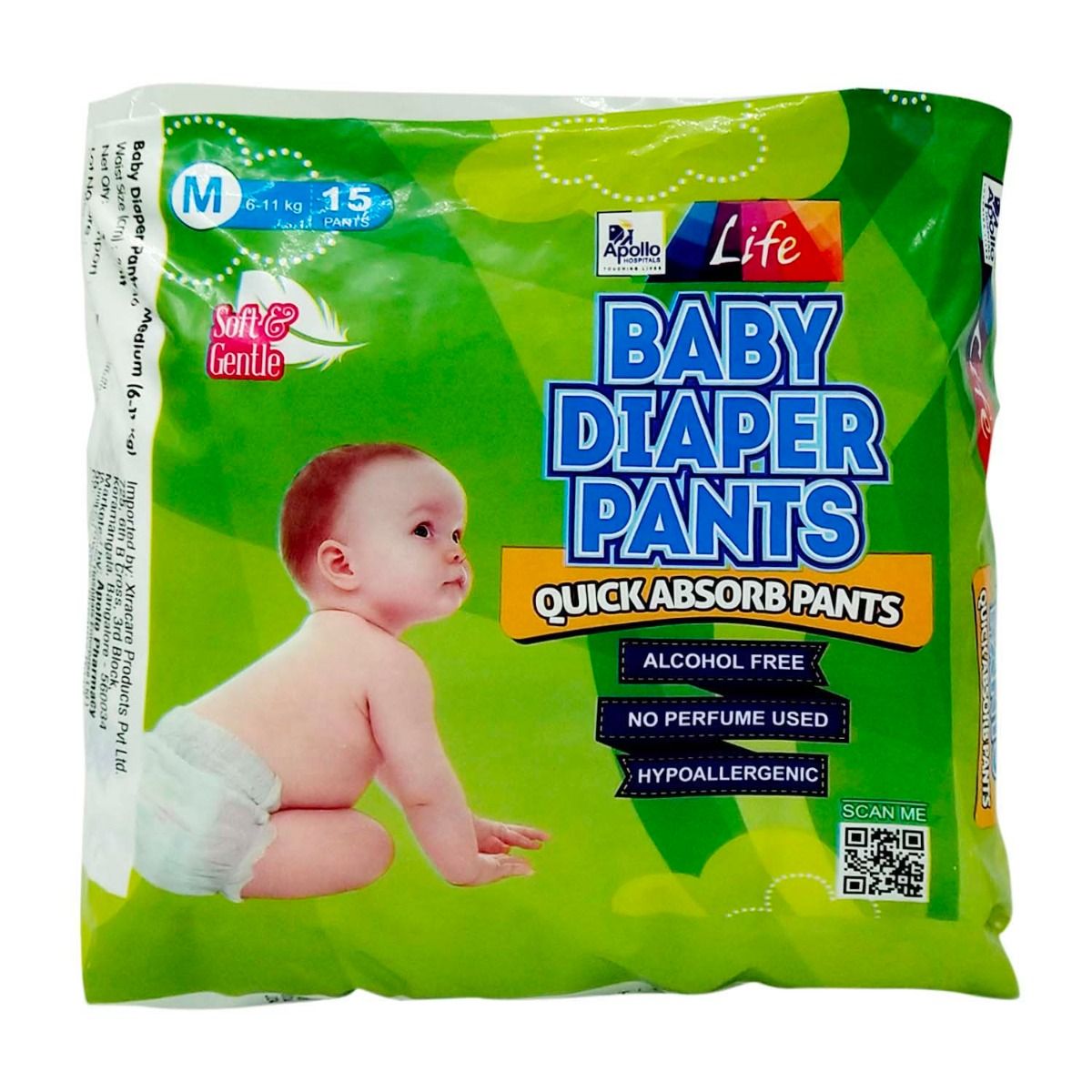 Buy Apollo Life Baby Diaper Pants Medium, 15 Count Online