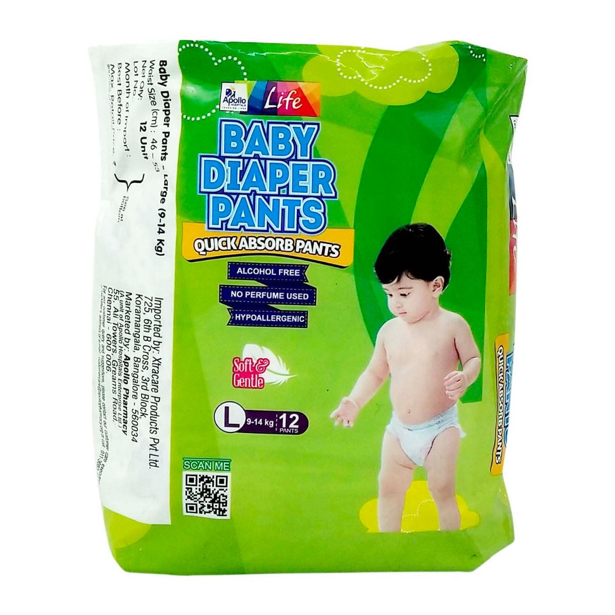 Buy Apollo Life Baby Diaper Pants Large, 12 Count Online