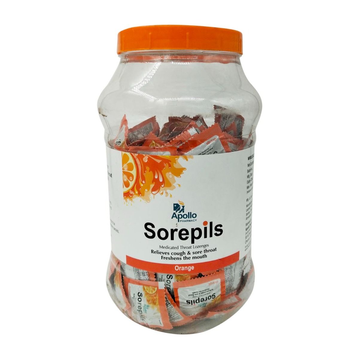 Apollo Pharmacy Orange Flavoured Sorepils, 1 Count, Pack of 1 