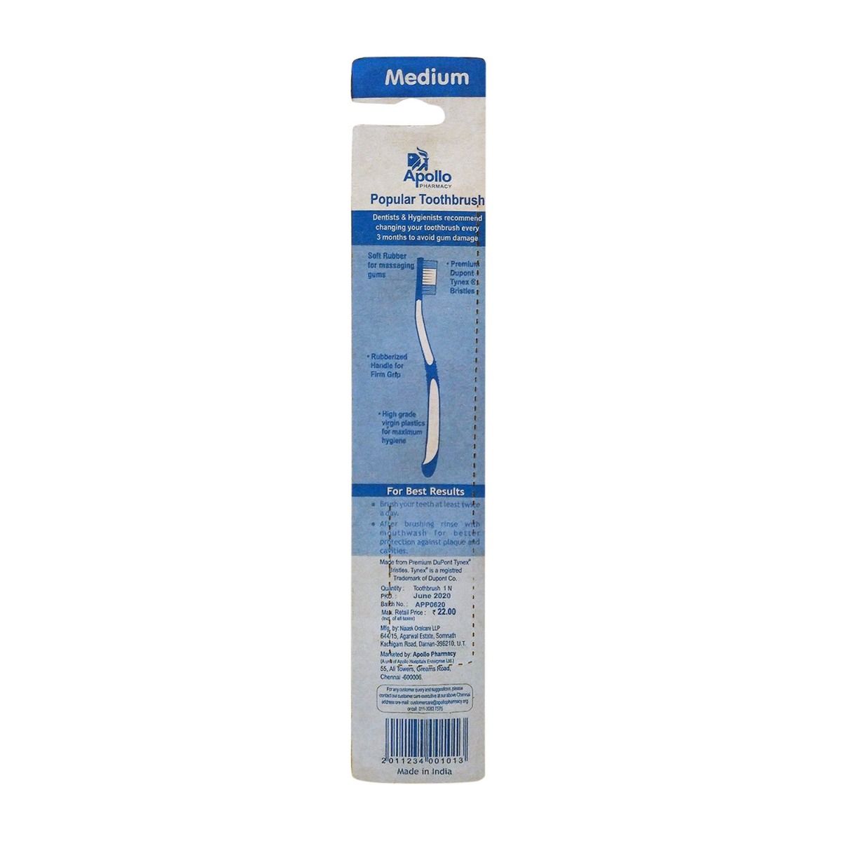 Apollo Pharmacy Popular Toothbrush, 1 Count, Pack of 1 