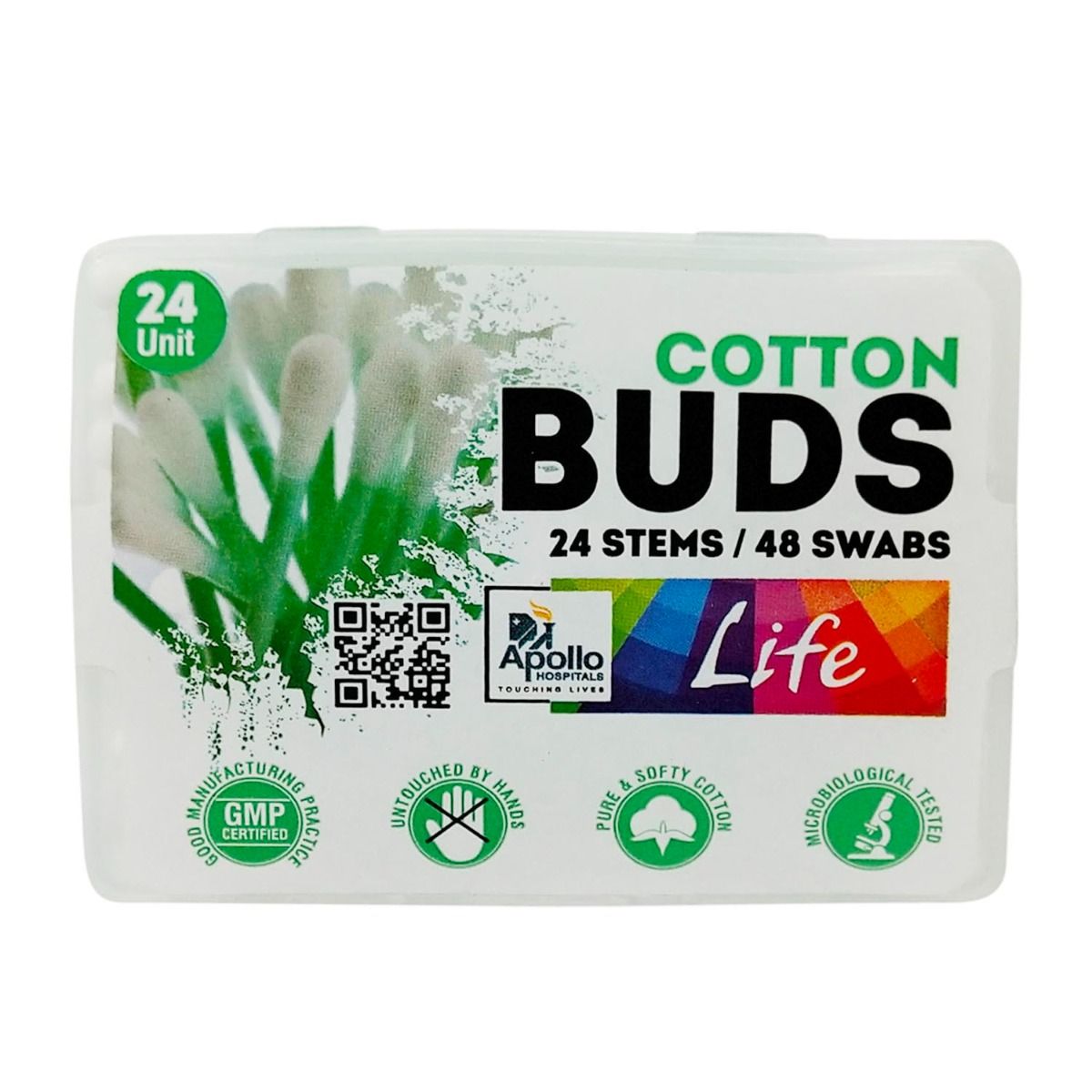 Apollo Life Cotton Buds, 24 Count, Pack of 1 