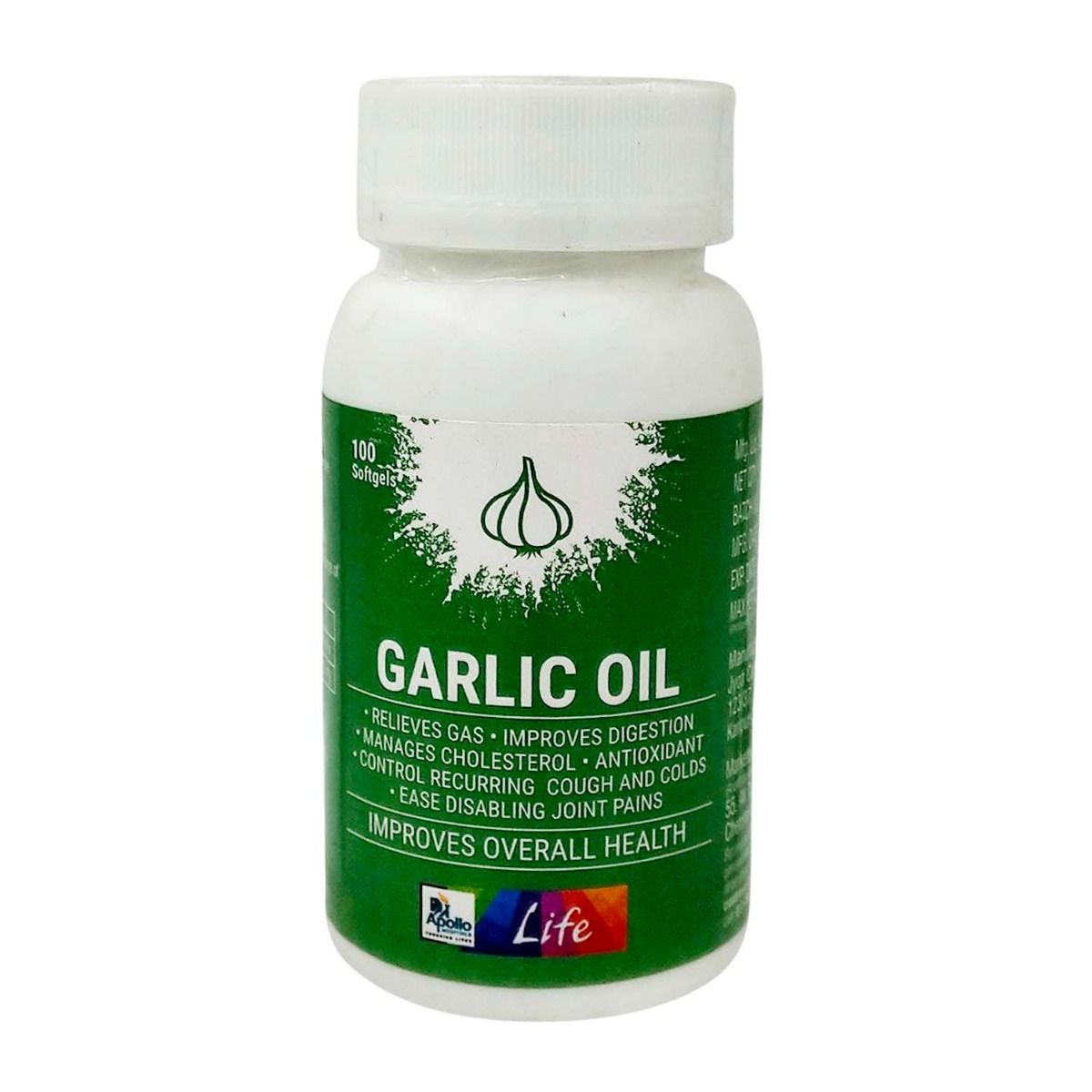 Apollo Life Garlic Oil Softgel, 100 Capsules, Pack of 1 