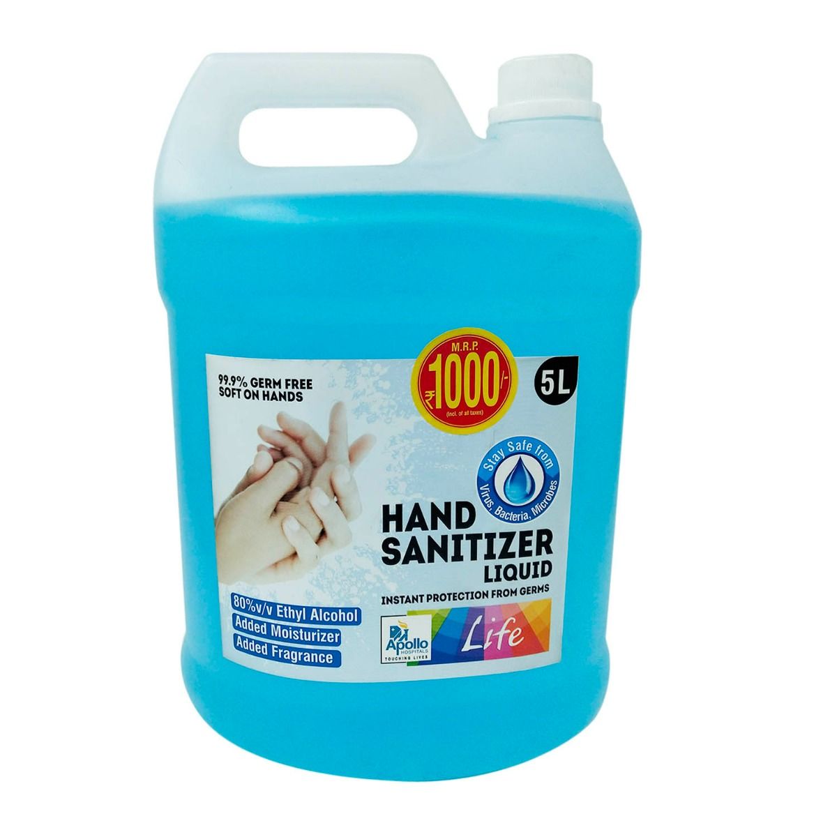 Apollo Life Hand Sanitizer, 5 Litre, Pack of 1 