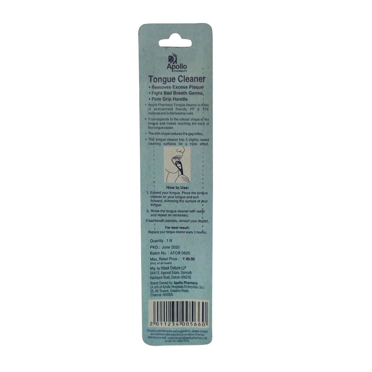 Apollo Pharmacy Tongue Cleaner, 1 Count, Pack of 1 