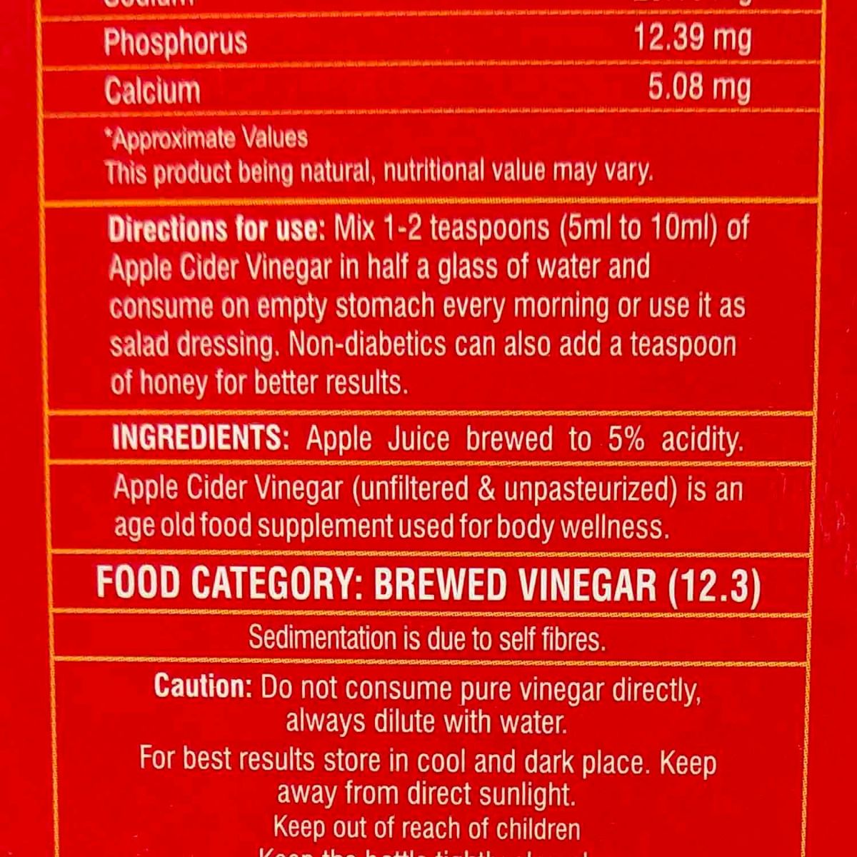 Apollo Life Apple Cider Vinegar Juice, 500 ml, Pack of 1 