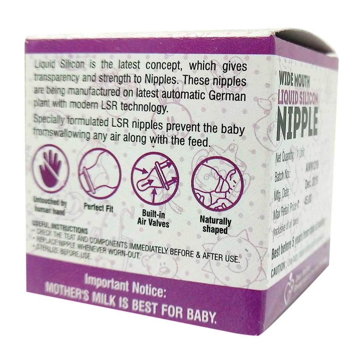 Apollo Life Wide Mouth Liquid Silicone Nipple, 1 Count, Pack of 1 