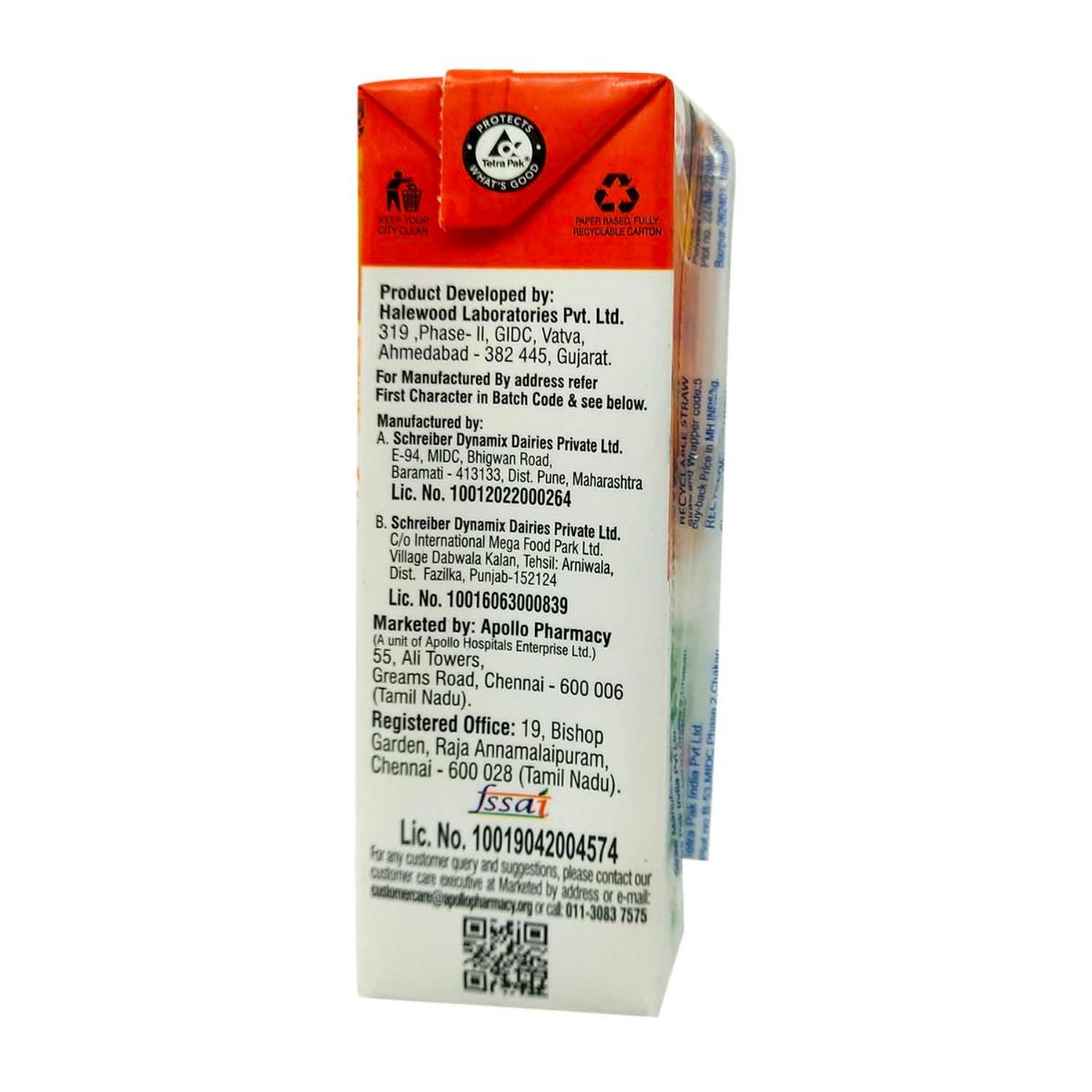 Apollo Life Electro Choice Orange Flavour Liquid 800 ml, (4x200 ml), Pack of 4 S