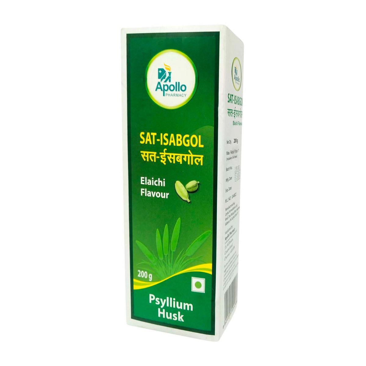 Buy Apollo Pharmacy Sat Isabgol Elaichi Flavour Powder, 200 gm Online