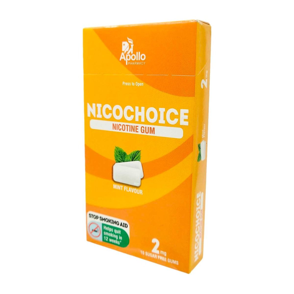 Buy Apollo Pharmacy Nicochoice 2 mg Nicotine Gum, 10 Count Online