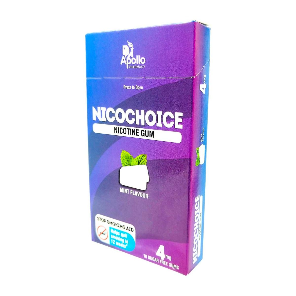Apollo Pharmacy Nicochoice 4 mg Nicotine Gum, 40 Count, Pack of 4 S