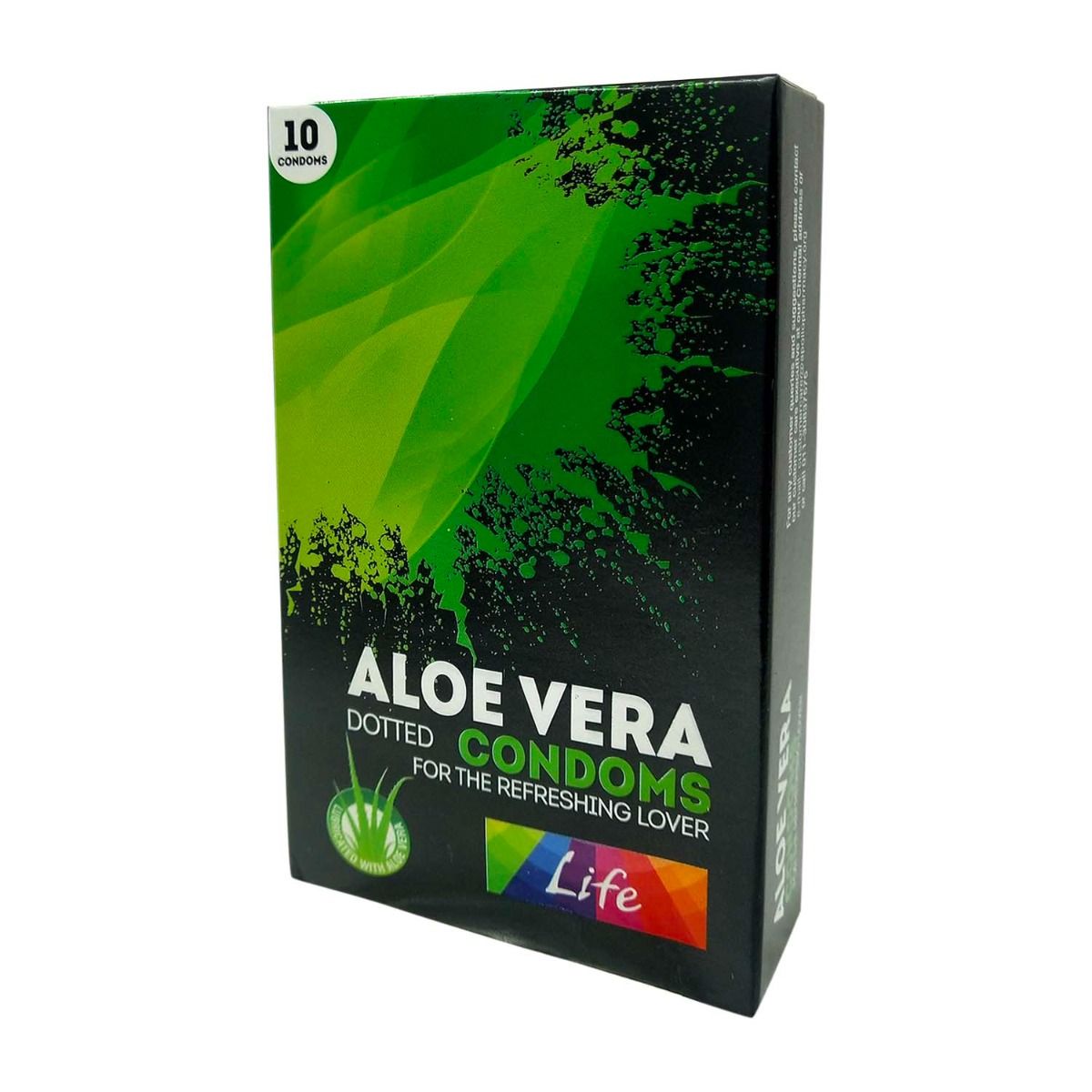 Apollo Life Aloe Vera Dotted Condoms, 10 Count, Pack of 1 