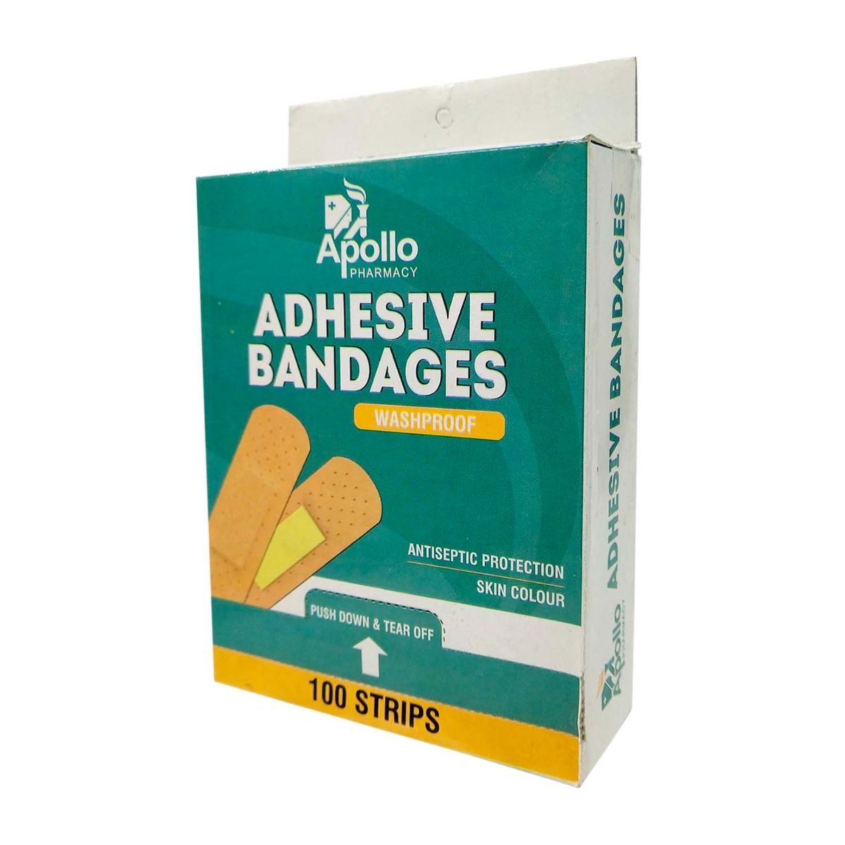 Buy Apollo Pharmacy Adhesive Bandage Wash Proof Strip, 100 Count Online