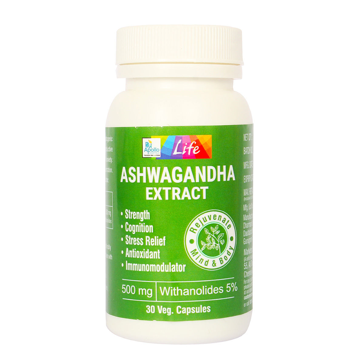 Apollo Life Ashwagandha Extract, 30 Capsules, Pack of 1 