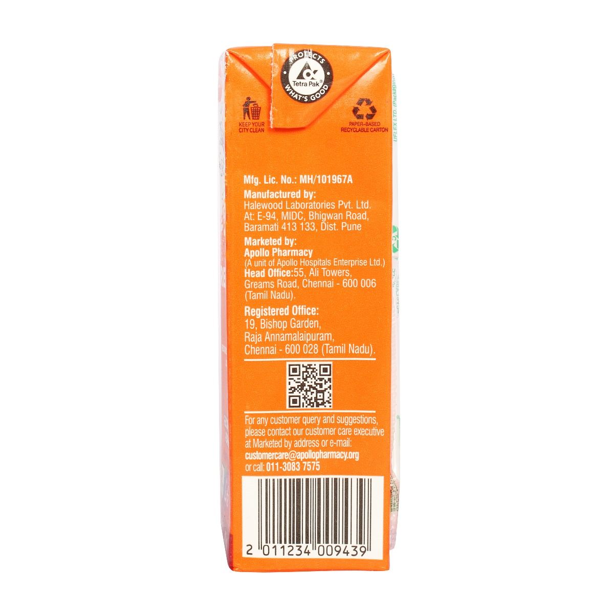Apollo Pharmacy ORS Orange Flavour Drink, 200 ml, Pack of 1 
