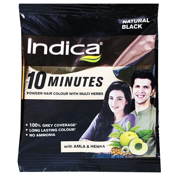 Buy Indica Hair Dye With Amla & Henna Natural Black, 5 gm Online