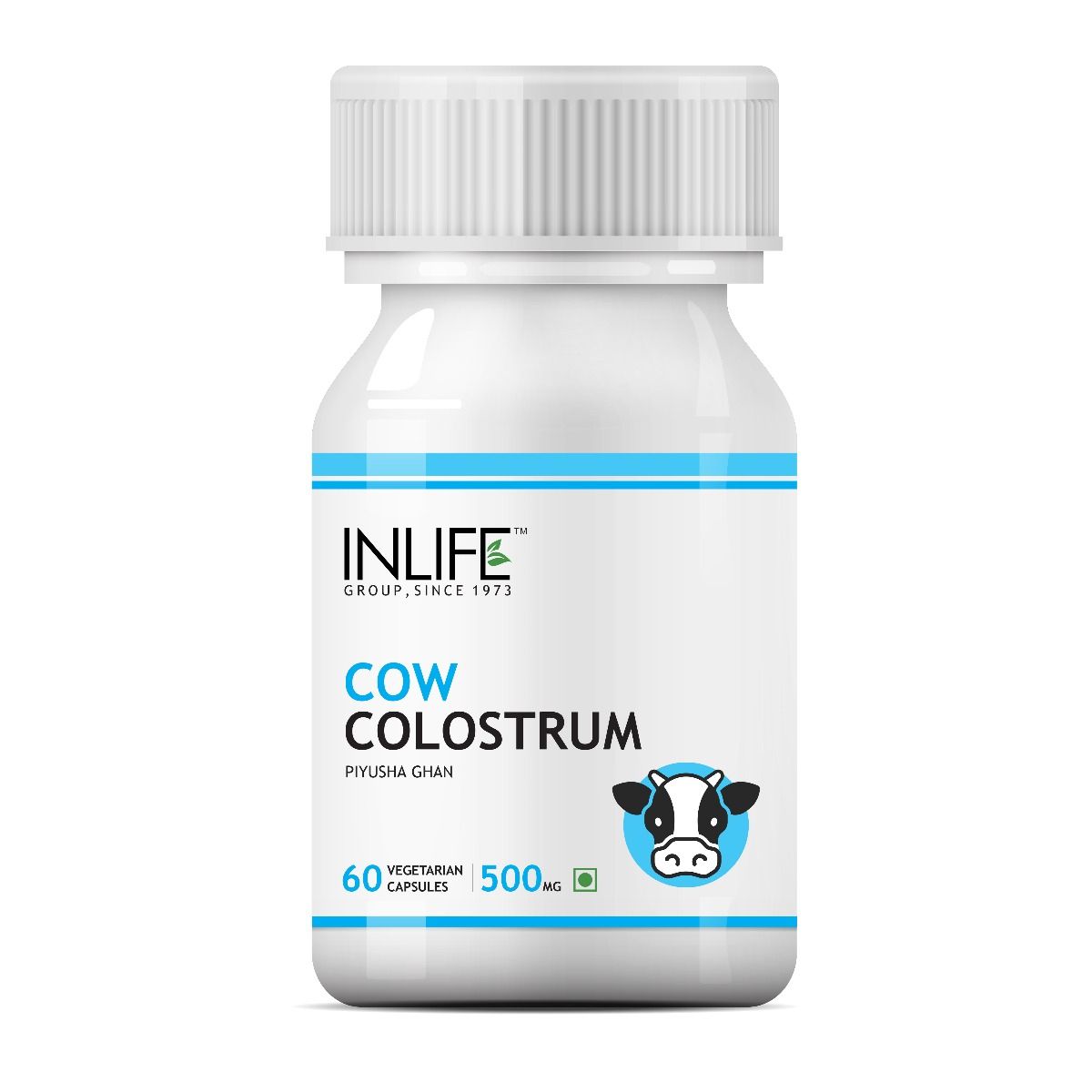 Inlife Cow Colostrum 500 mg, 60 Capsules, Pack of 1 