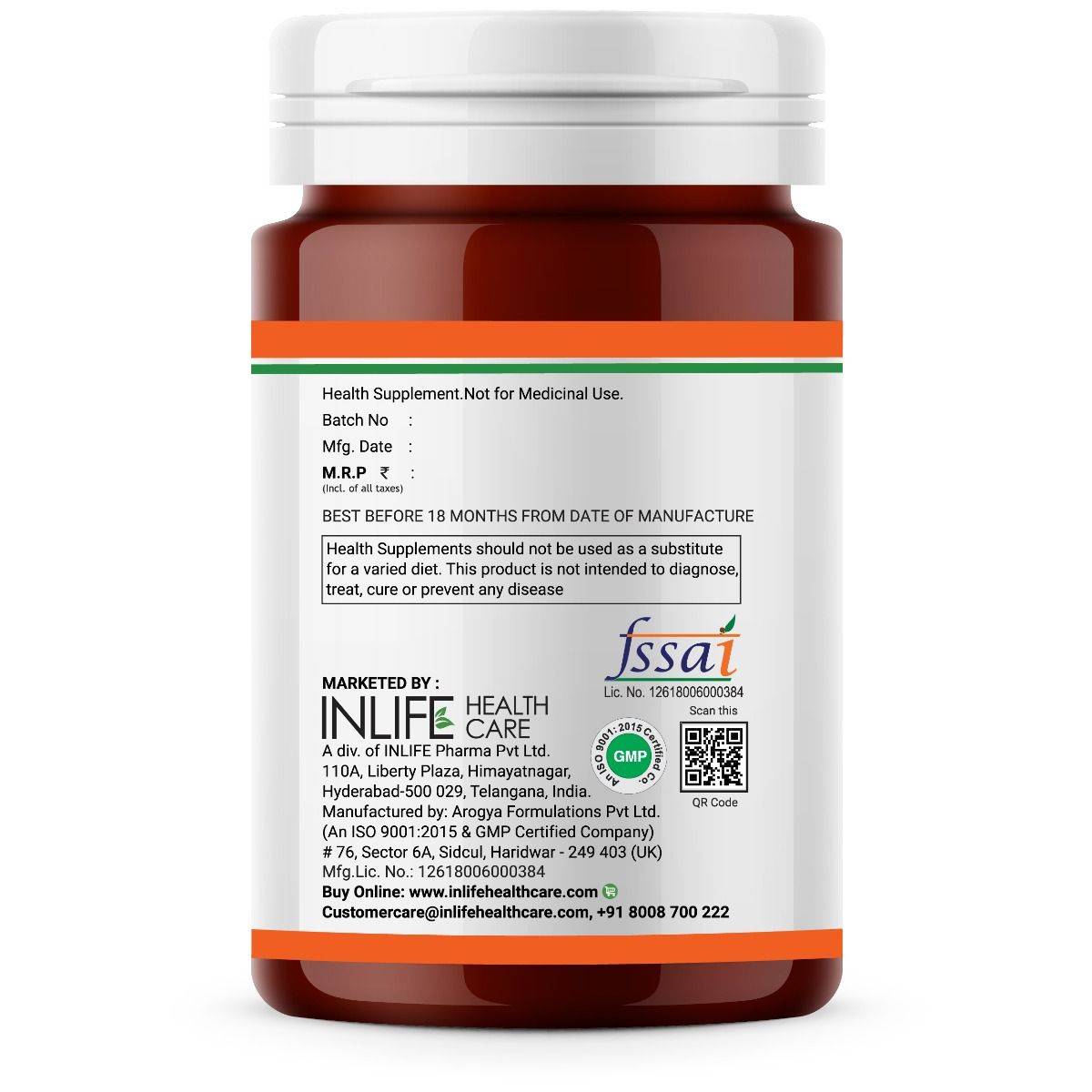 Inlife Orange Flavored Natural Vitamin C + Zinc 1000 mg, 60 Tablets, Pack of 1 