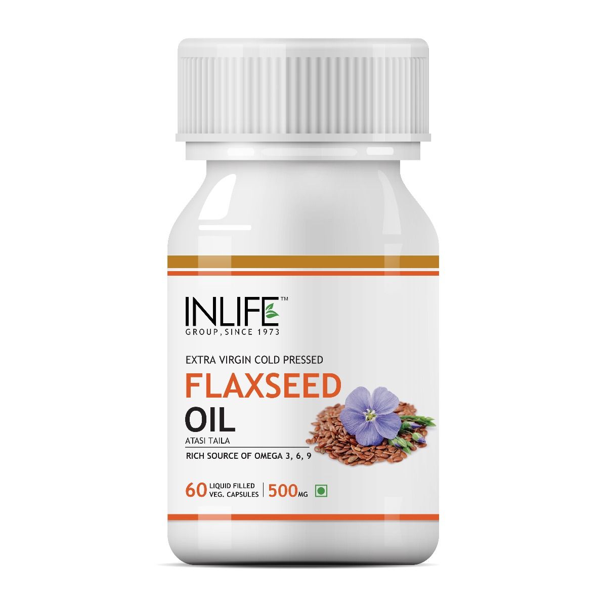 Buy Inlife Flaxseed Oil 500 mg, 60 Capsules Online