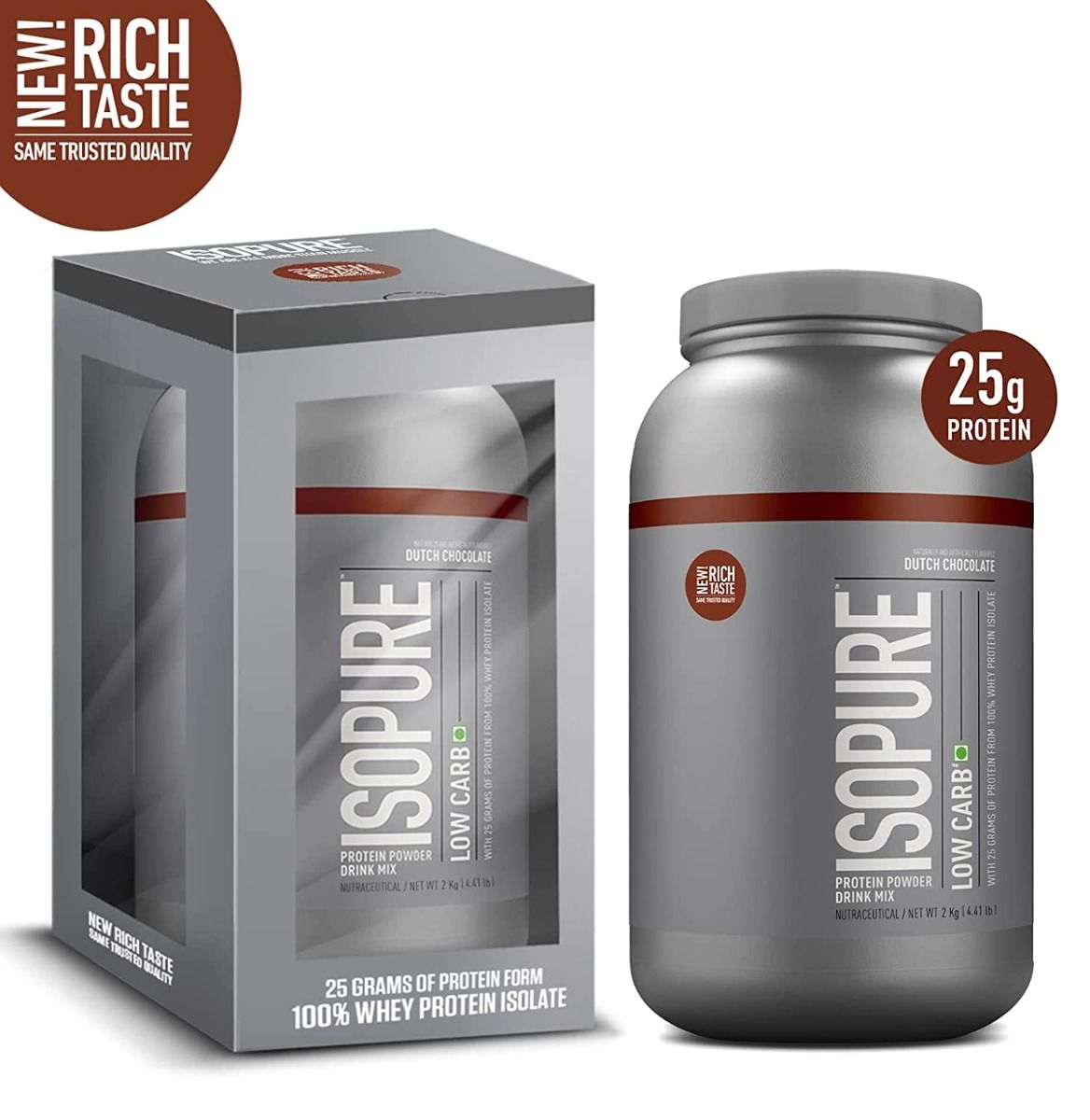 Isopure Low Carb 100% Whey Protein Isolate Dutch Chocolate Flavour ...