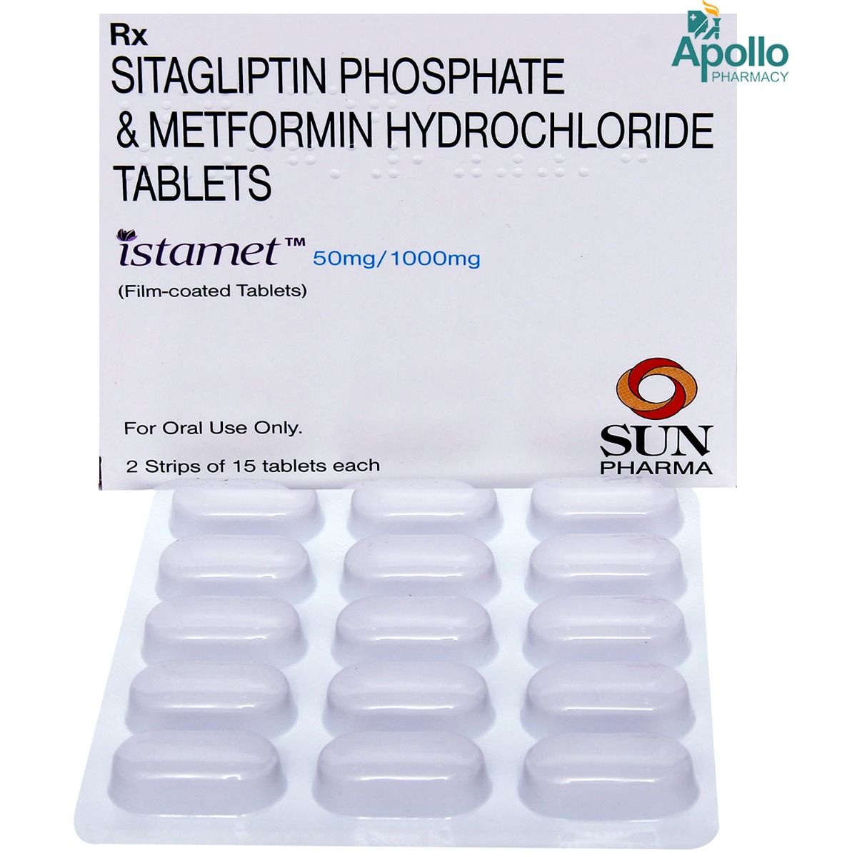 Istamet 50 mg/1000 mg Tablet 15's Price, Uses, Side Effects ...