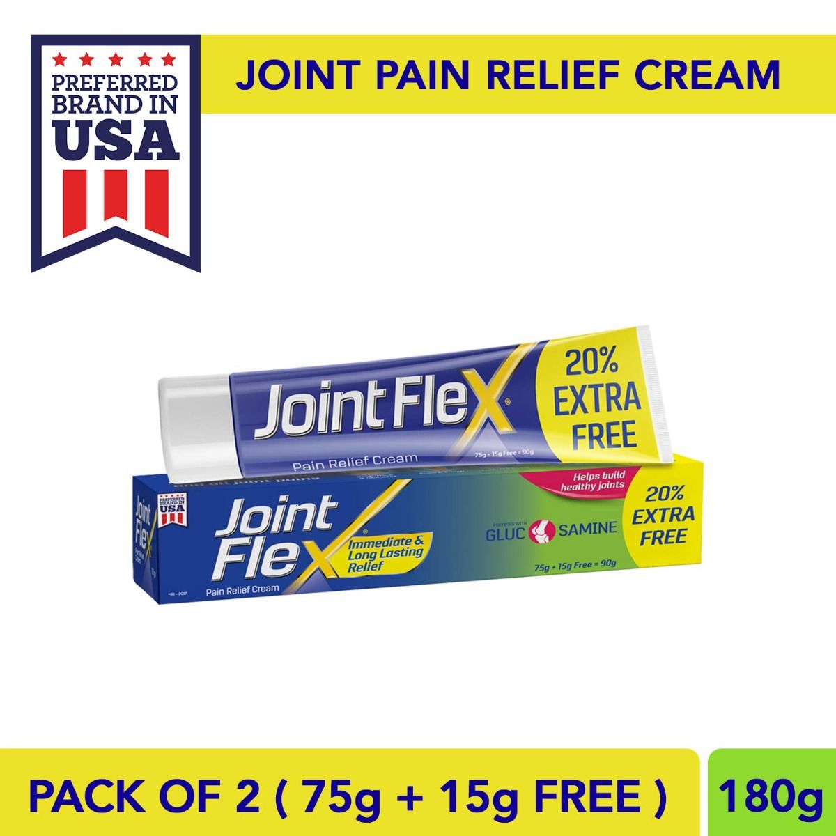 Joint Flex Joint Pain Relief Cream, 90 gm (75 gm + 15 gm Free) Price